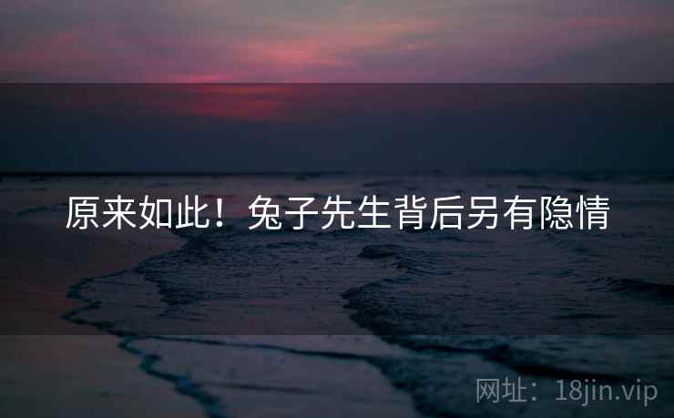 原来如此!兔子先生背后另有隐情 原来如此!兔子先生背后另有隐情