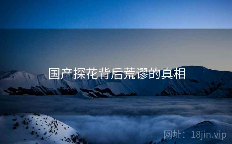 国产探花背后荒谬的真相 国产探花背后荒谬的真相
