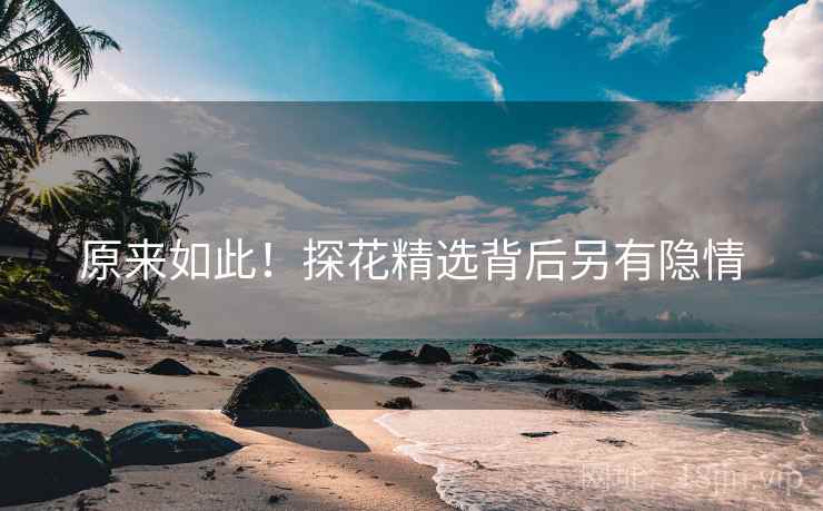 原来如此!探花精选背后另有隐情 原来如此!探花精选背后另有隐情